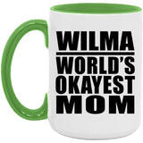 Wilma World's Okayest Mom - 15oz Accent Mug Green