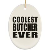 Coolest Butcher Ever - Oval Ornament