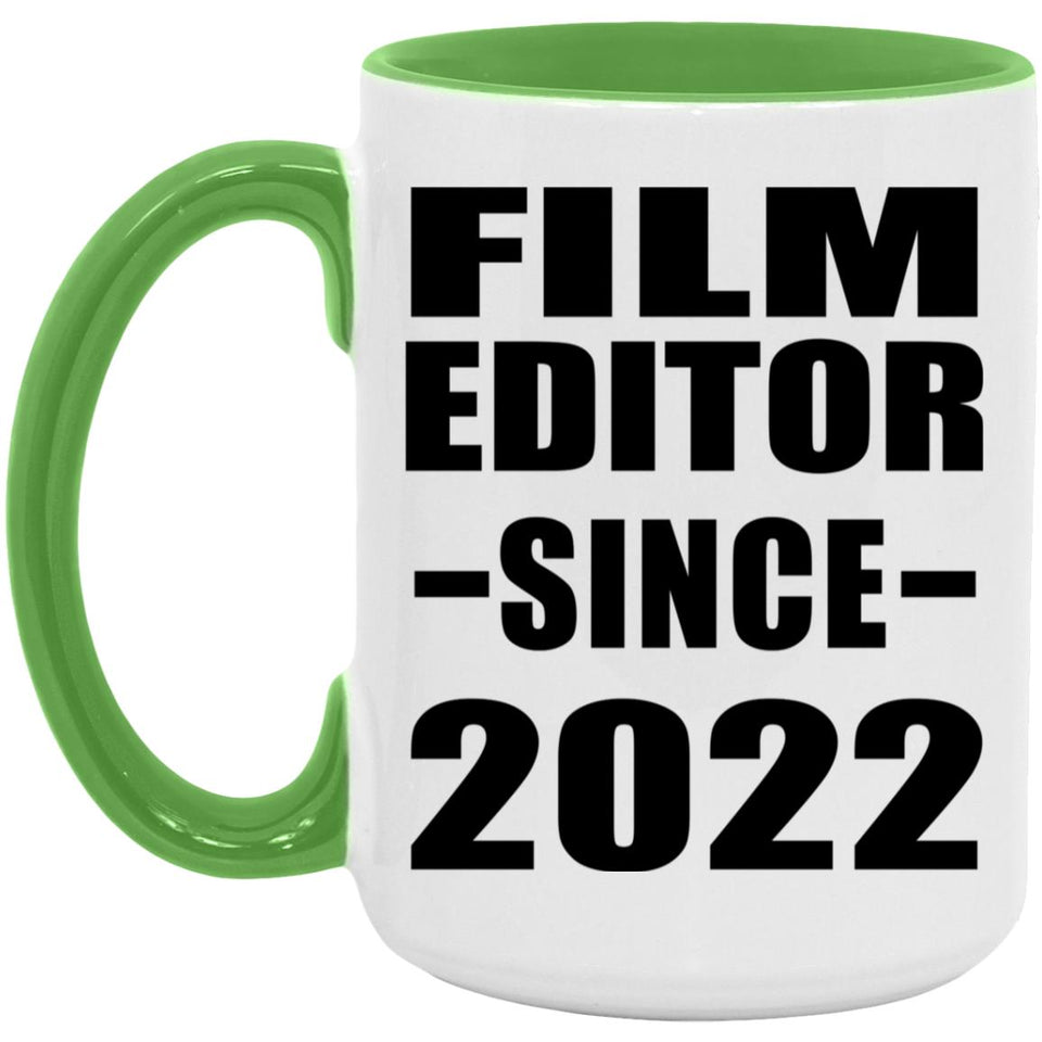 Film Editor Since 2022 - 15oz Accent Mug Green