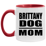 Brittany Dog Mom - 11oz Accent Mug Red