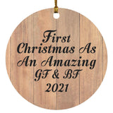 First Christmas As An Amazing Gf & Bf 2021 - Circle Ornament C