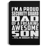 Proud Security Guard Dad Of Awesome Son - Canvas Portrait