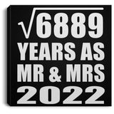 83rd Anniversary Square Root of 6889 Years As Mr & Mrs 2022 - Canvas Square
