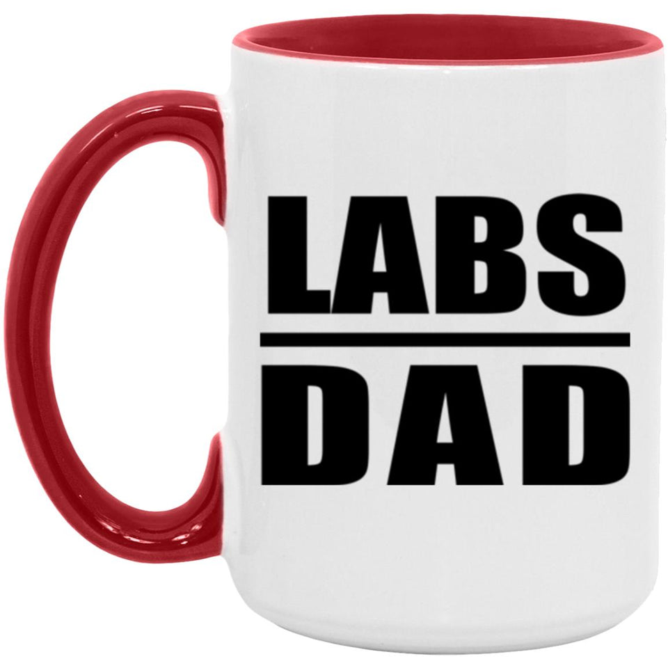 Labs Dad - 15oz Accent Mug Red