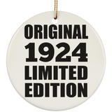 100th Birthday Original 1924 Limited Edition - Circle Ornament