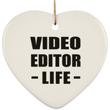 Video Editor Life - Heart Ornament