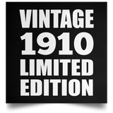 114th Birthday Vintage 1910 Limited Edition - Poster Square