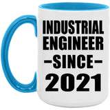 Industrial Engineer Since 2021 - 15oz Accent Mug Blue