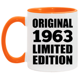 61st Birthday Original 1963 Limited Edition - 11oz Accent Mug Orange