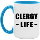 Clergy Life - 15oz Accent Mug Blue