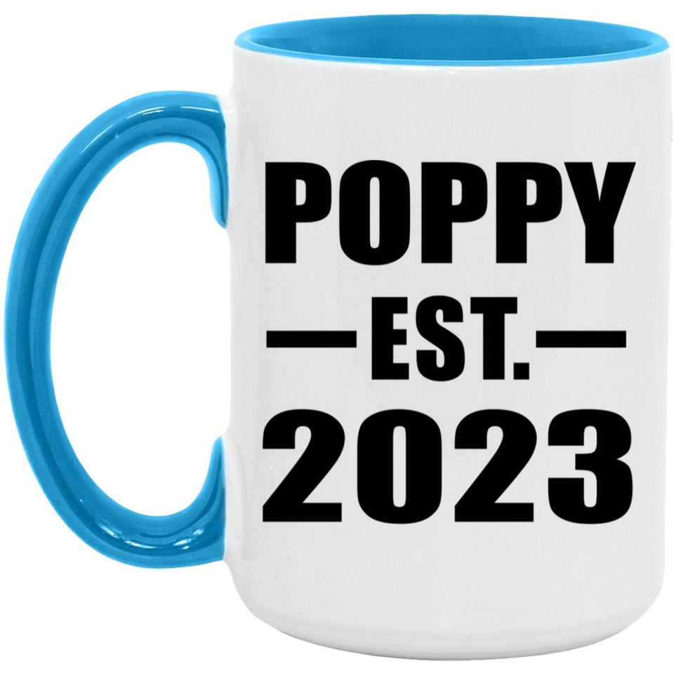 Poppy Established EST. 2023 - 15oz Accent Mug Blue