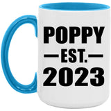 Poppy Established EST. 2023 - 15oz Accent Mug Blue
