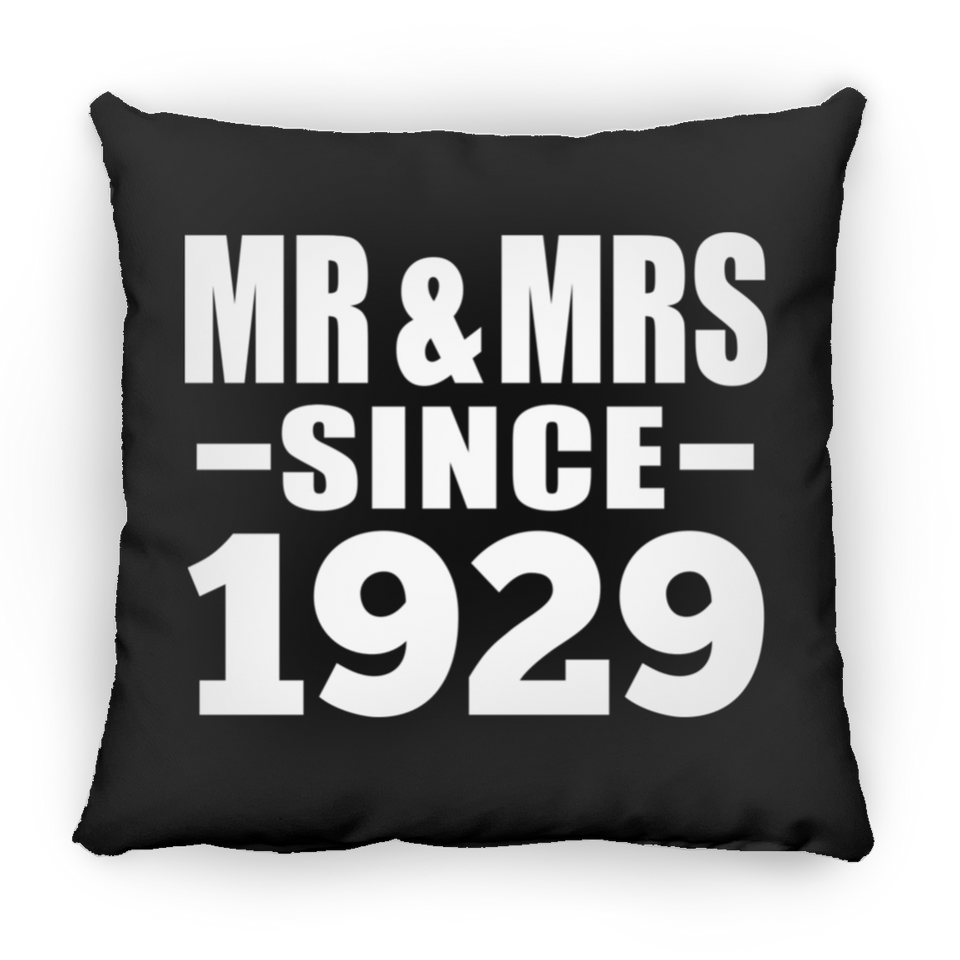 95th Anniversary Mr & Mrs Since 1929 - Throw Pillow Black