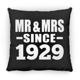 95th Anniversary Mr & Mrs Since 1929 - Throw Pillow Black
