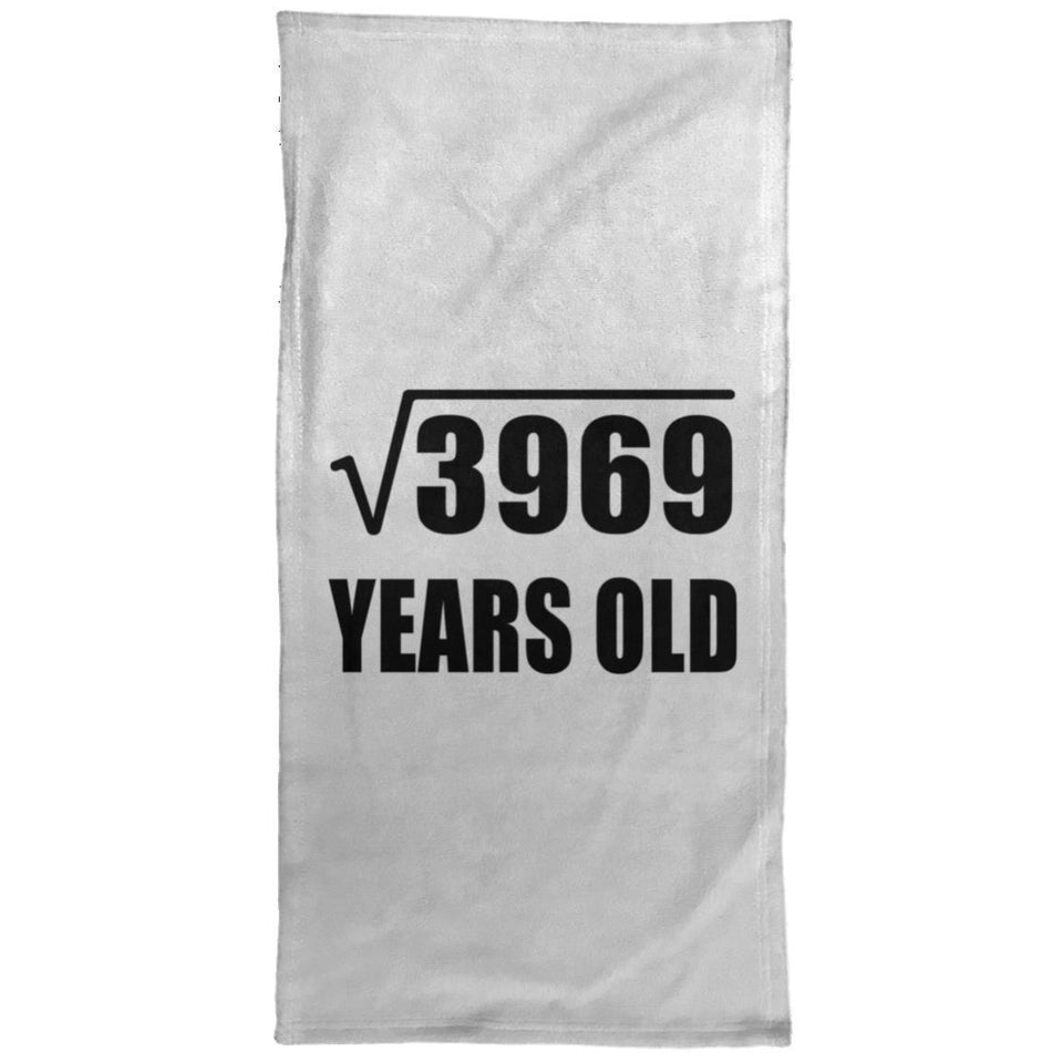 63rd Birthday Square Root of 3969 Years Old - Hand Towel