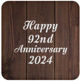 Happy 92nd Anniversary 2024 - Drink Coaster D