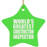 World's Greatest Construction Inspector - Star Ornament