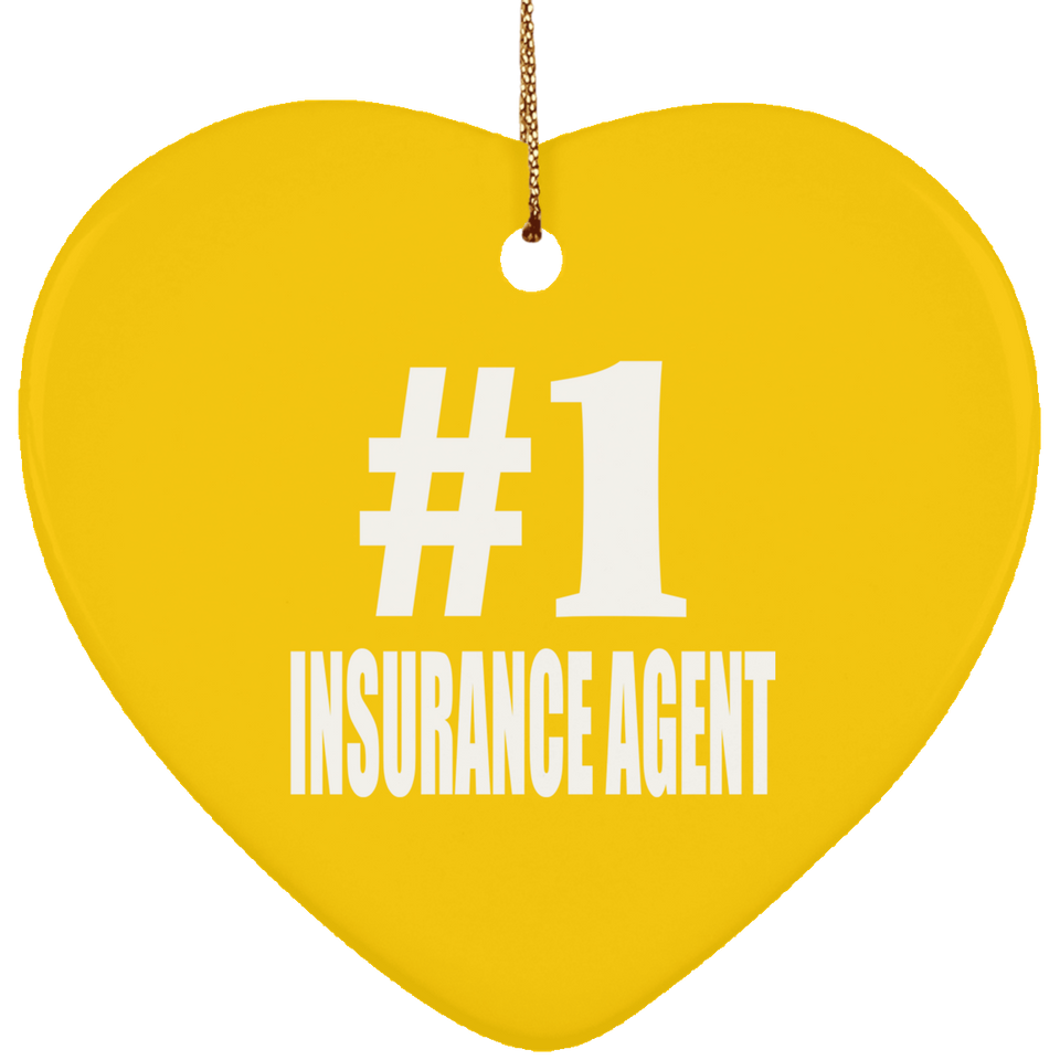 Number One #1 Insurance Agent - Heart Ornament