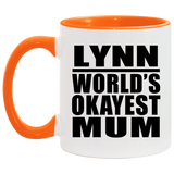 Lynn World's Okayest Mum - 11oz Accent Mug Orange