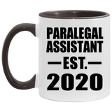 Paralegal Assistant Established EST. 2020 - 11oz Accent Mug Black