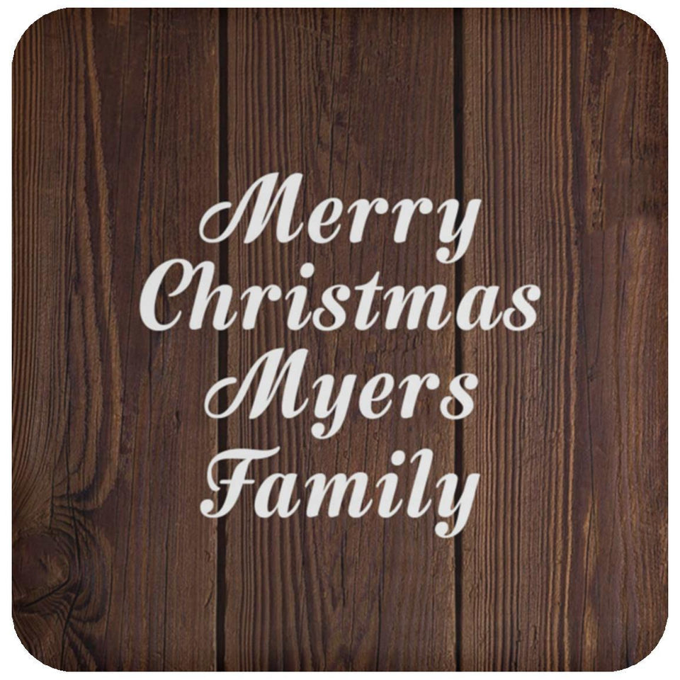 Merry Christmas Myers Family - Drink Coaster D