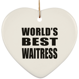 World's Best Waitress - Heart Ornament