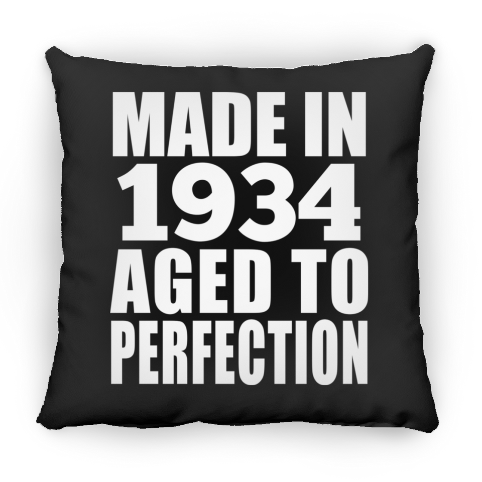 90th Birthday Made In 1934 Aged to Perfection - Throw Pillow Black
