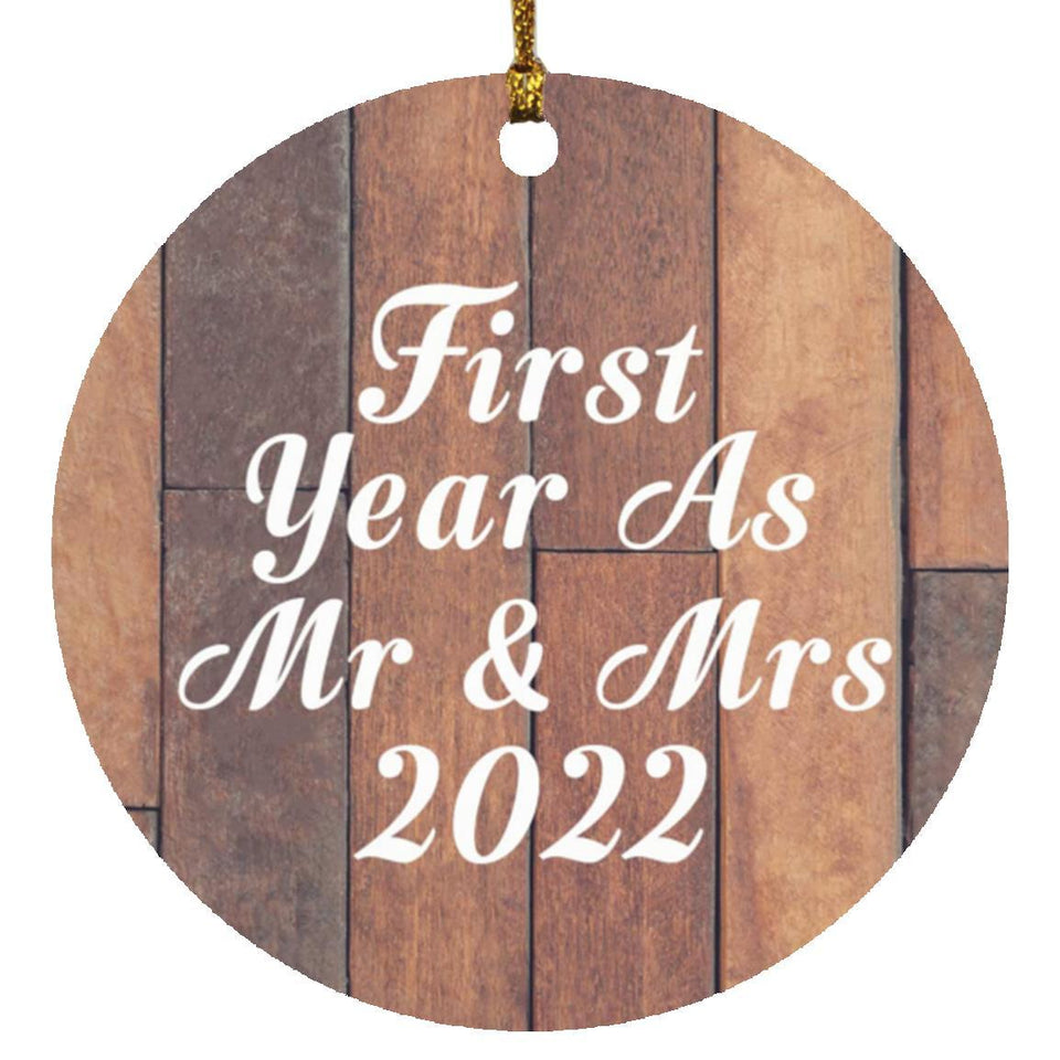 First Year As Mr & Mrs 2022 - Circle Ornament E