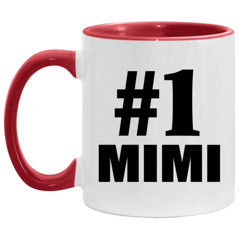 Number One #1 Mimi - 11oz Accent Mug Red