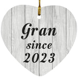 Gran Since 2023 - Heart Ornament F