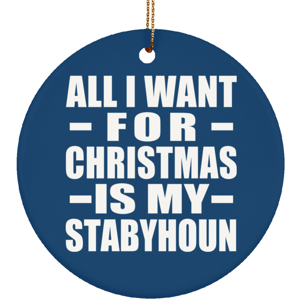 All I Want For Christmas Is My Stabyhoun - Circle Ornament