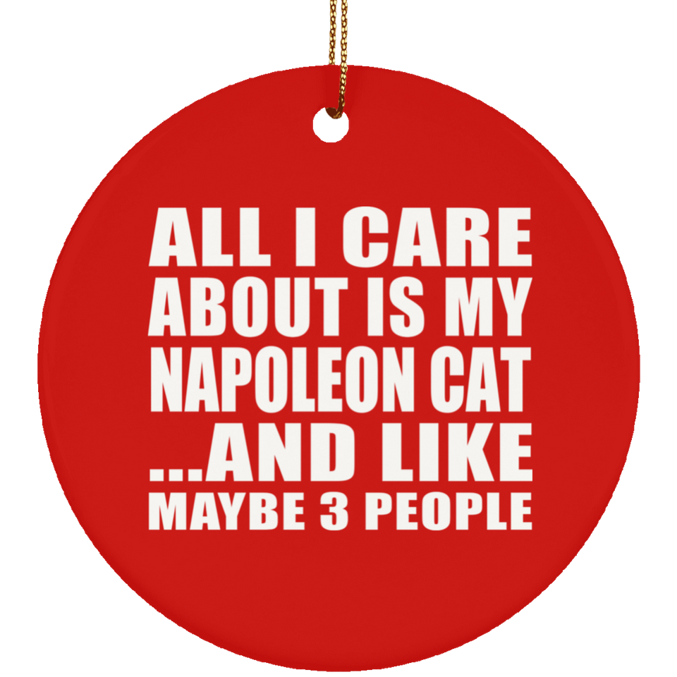 All I Care About Is My Napoleon Cat - Circle Ornament