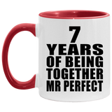 7th Anniversary 7 Years Of Being Mr Perfect - 11oz Accent Mug Red