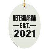 Veterinarian Established EST. 2021 - Oval Ornament