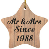 36th Anniversary Mr & Mrs Since 1988 - Star Ornament C