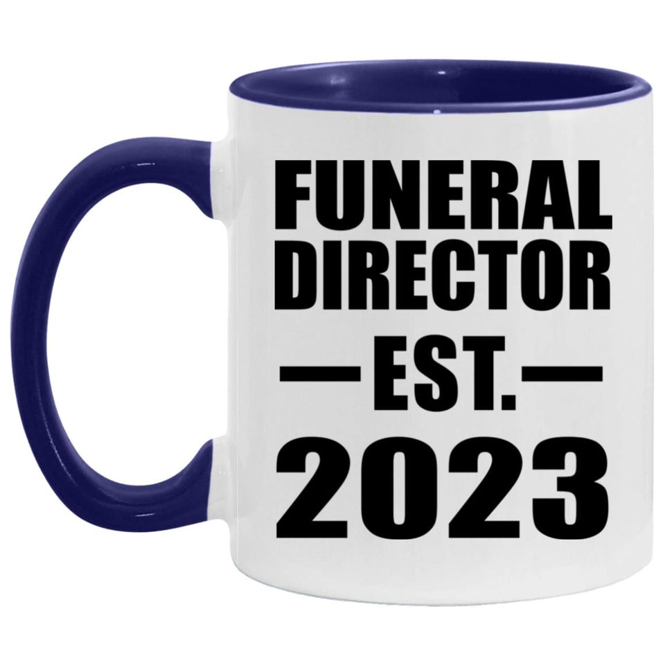 Funeral Director Established Est. 2023 - 11oz Accent Mug Purple