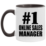 Number One #1 Online Sales Manager - 11oz Accent Mug Black