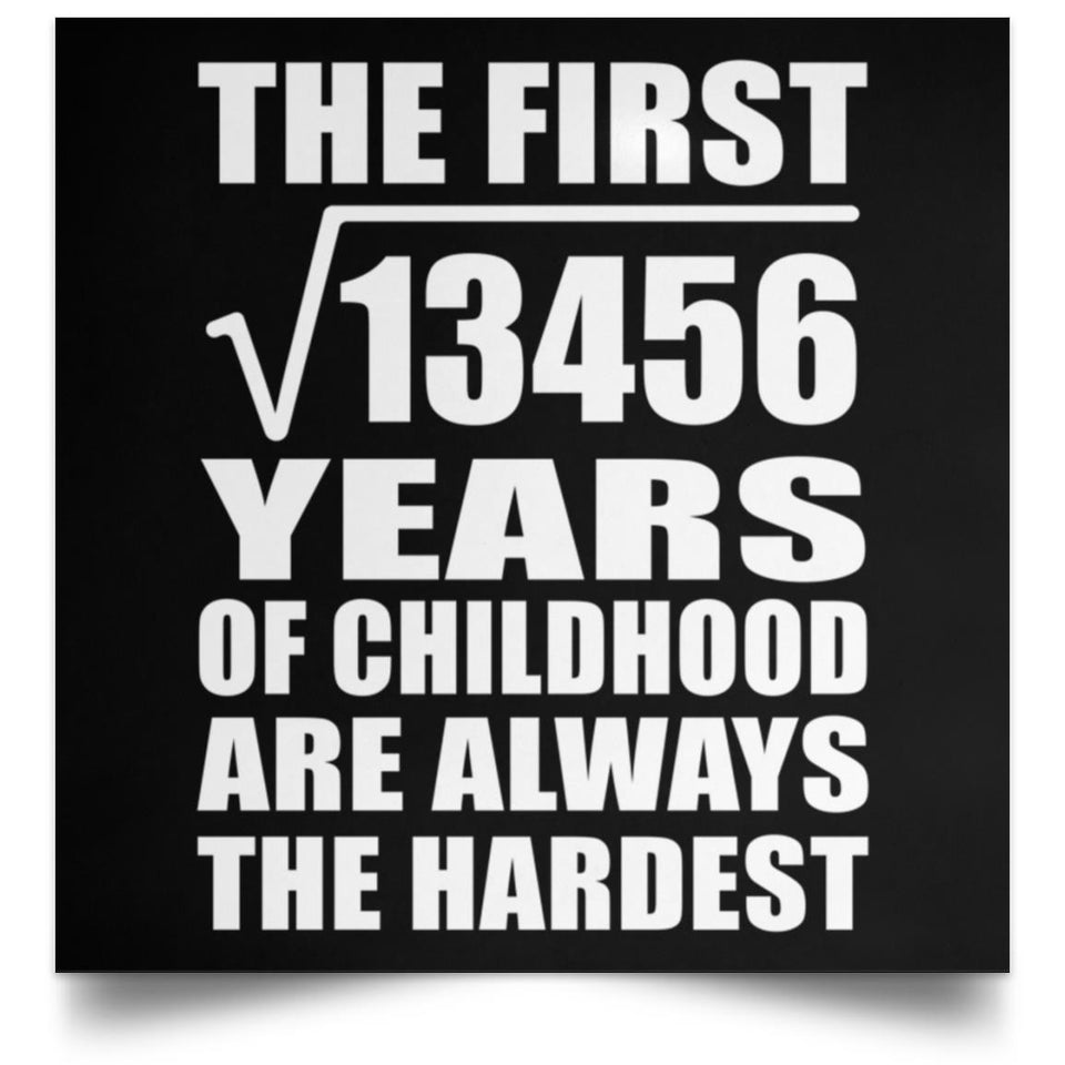 116th Birthday Square Root of 13456 Years of Childhood - Poster Square