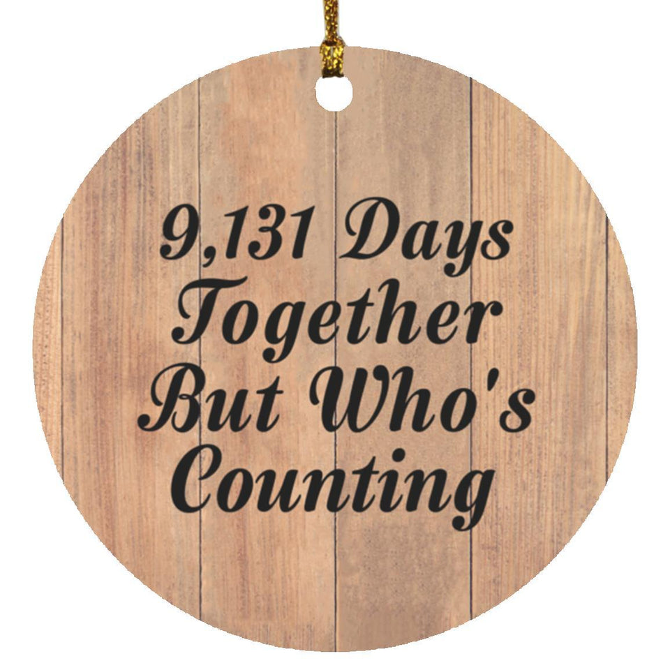 25th Anniversary 9,131 Days Together Who's Counting - Circle Ornament C