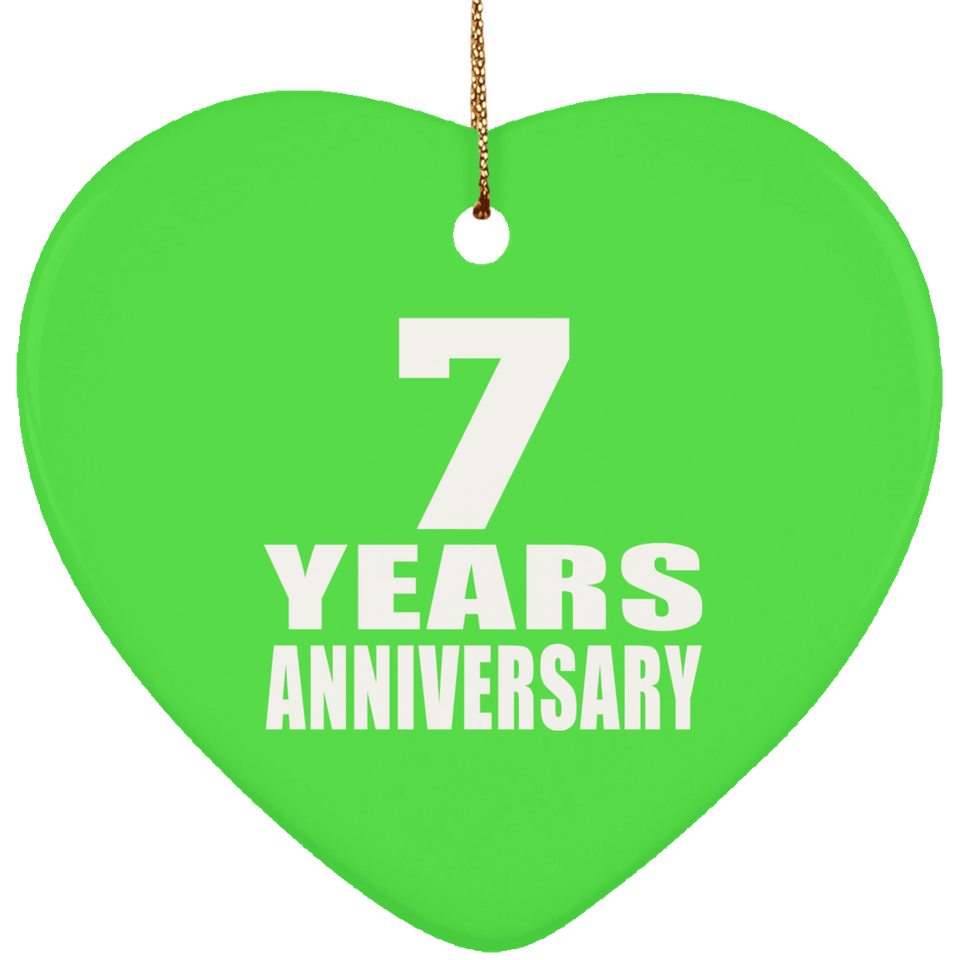 7th Anniversary 7 Years - Heart Ornament