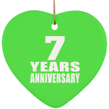 7th Anniversary 7 Years - Heart Ornament