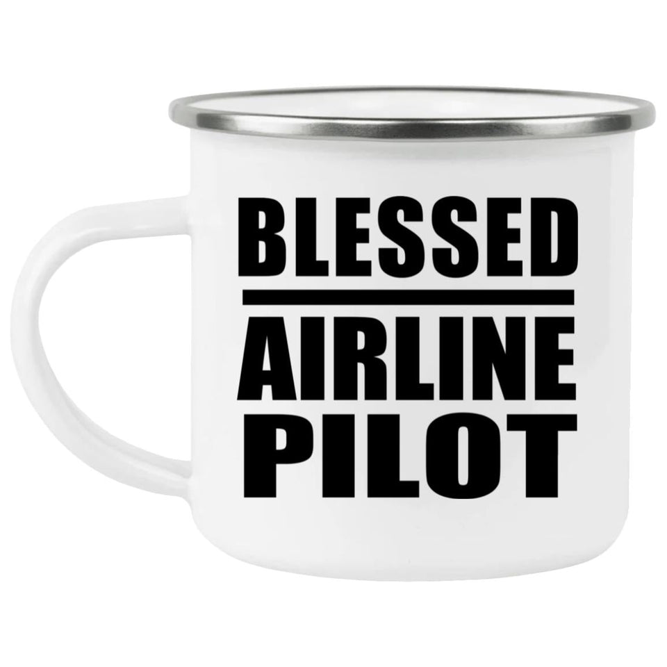 Blessed Airline Pilot - 12oz Camping Mug