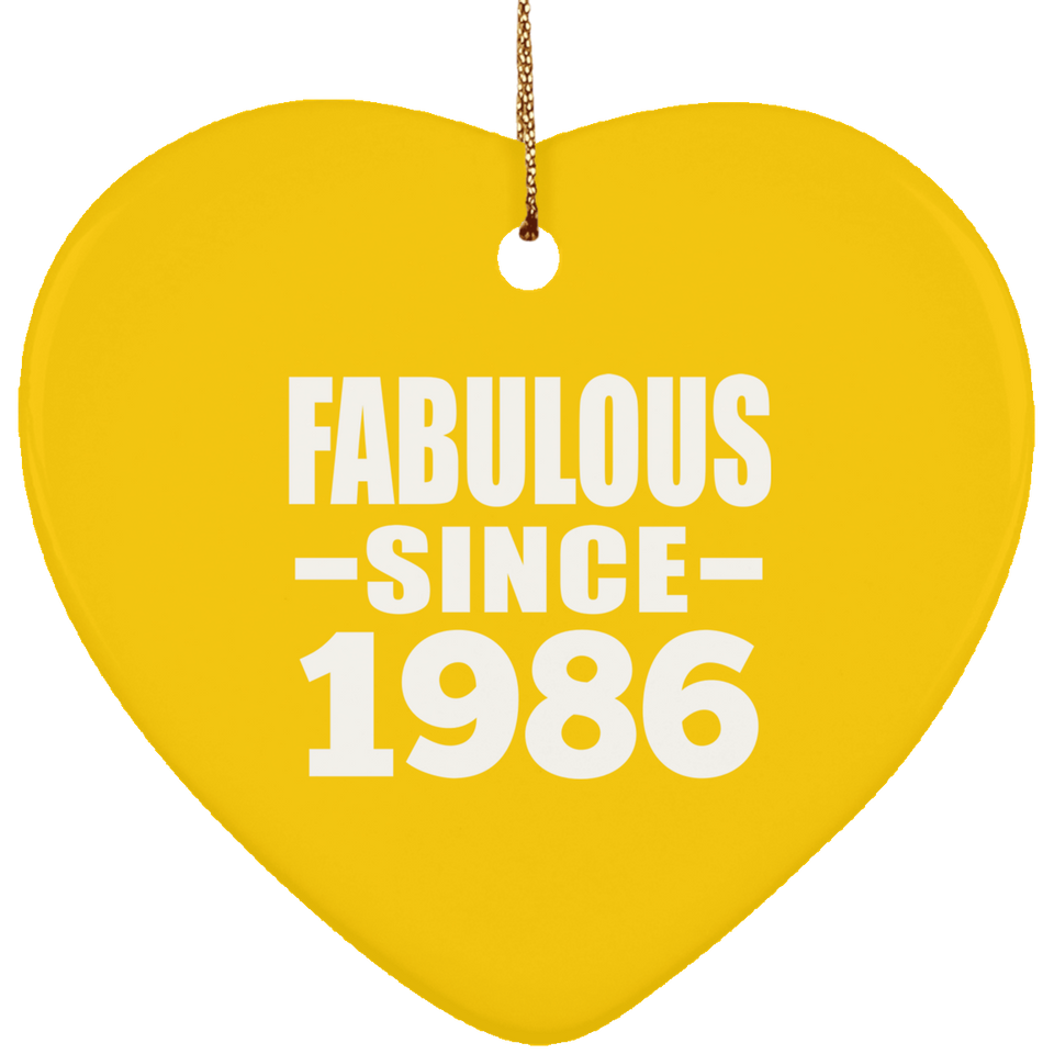 38th Birthday Fabulous Since 1986 - Heart Ornament