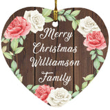 Merry Christmas Williamson Family - Heart Ornament A