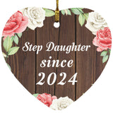 Step Daughter Since 2024 - Heart Ornament A