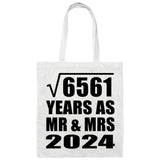 81st Anniversary Square Root of 6561 Years As Mr & Mrs 2024 - Tote Bag White