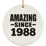 36th Birthday Amazing Since 1988 - Circle Ornament
