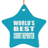 World's Best Court Reporter - Star Ornament