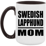 Swedish Lapphund Mom - 15oz Accent Mug Black