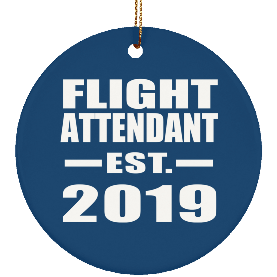 Flight Attendant Established EST. 2019 - Circle Ornament